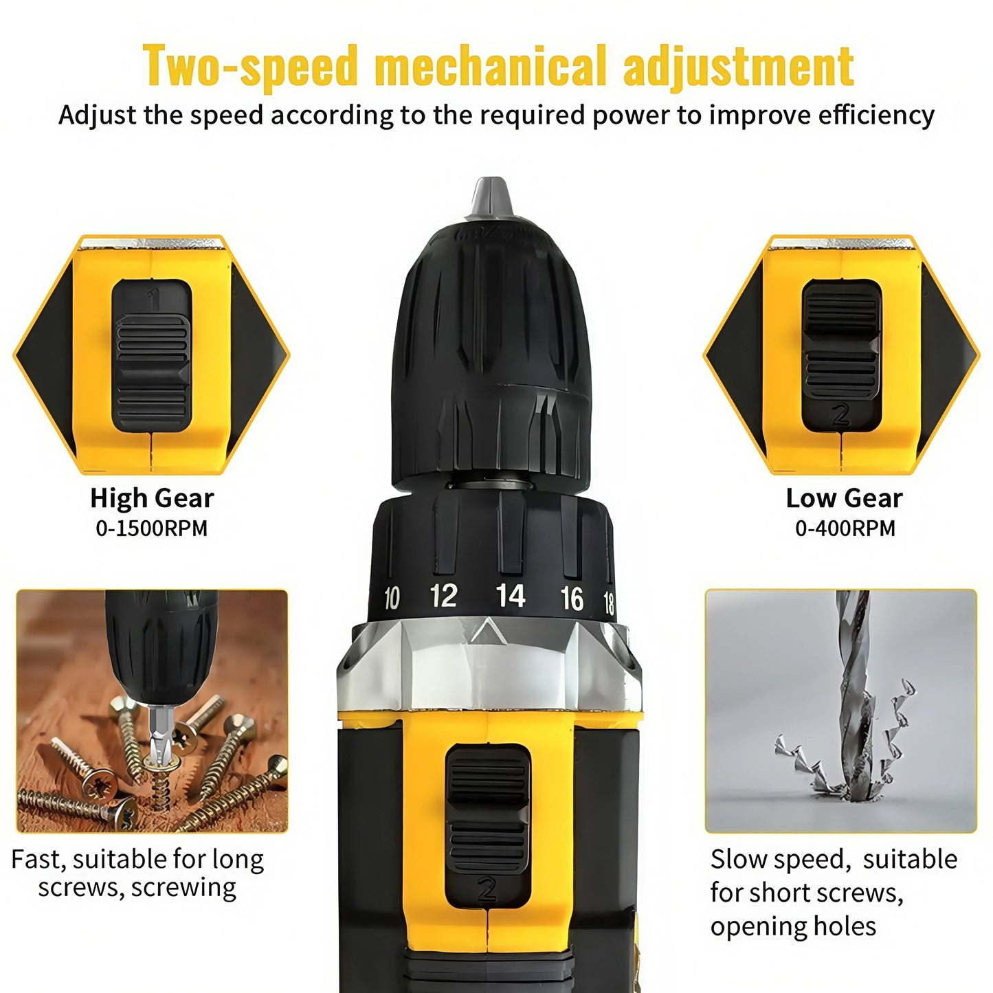 Lithium Battery Powered Drill And Screwdriver Combo Kit For DIY