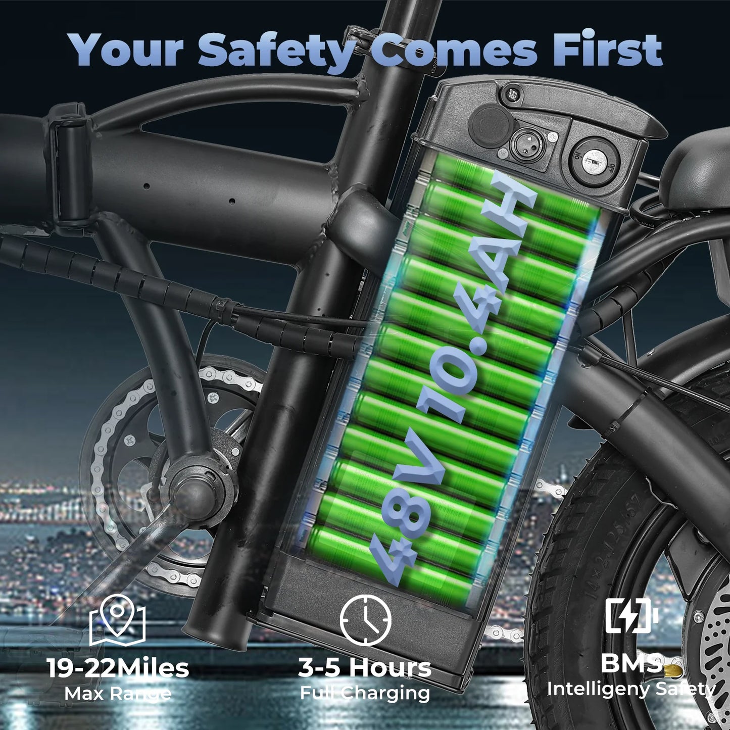 LELEKUAI Folding Electric Bicycle 500W Brushless Motor Pedal Assist