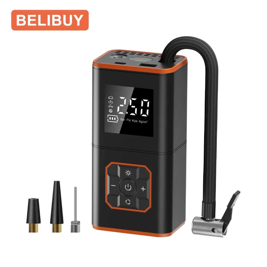 Car Tire Inflator Air Pump Cordless With Digital Gauge And LED Light