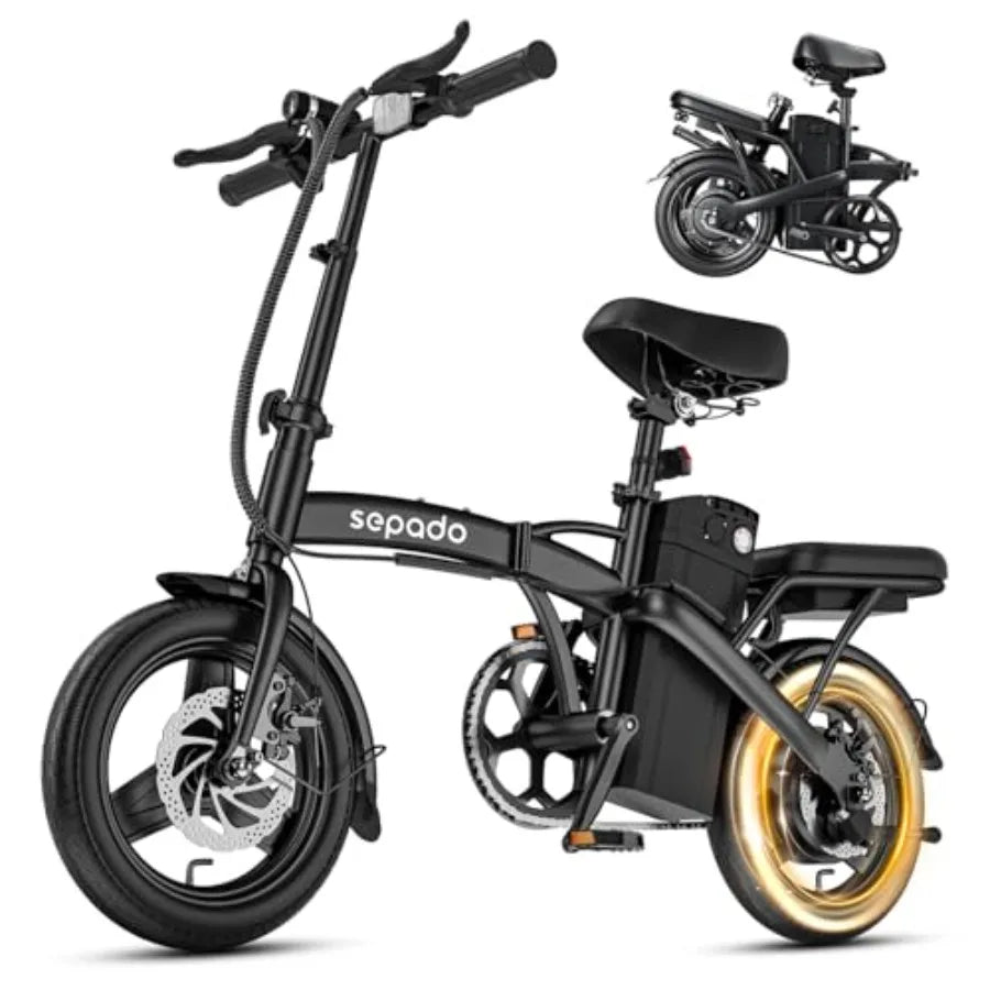 Folding Electric Bike 750W Peak Motor 20 MPH 36V 10.4Ah Battery Range 20-40mi