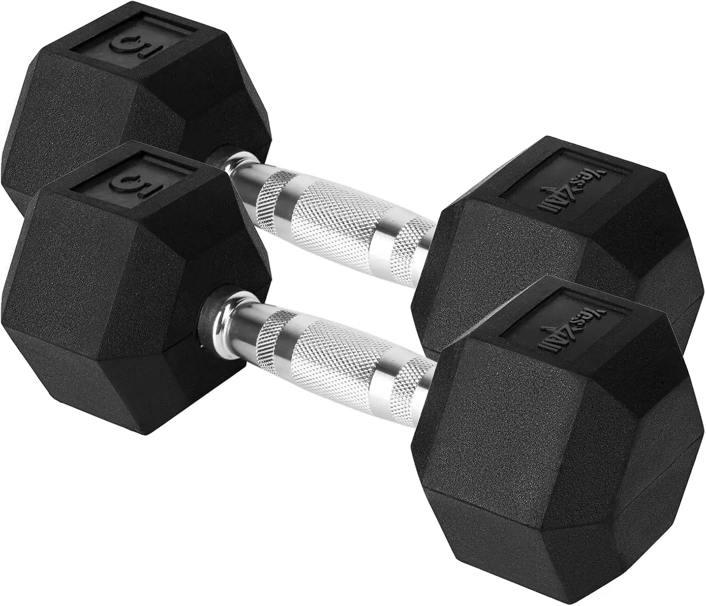 Yes4All Hex Dumbbells With Chrome Rubber Grip Encased