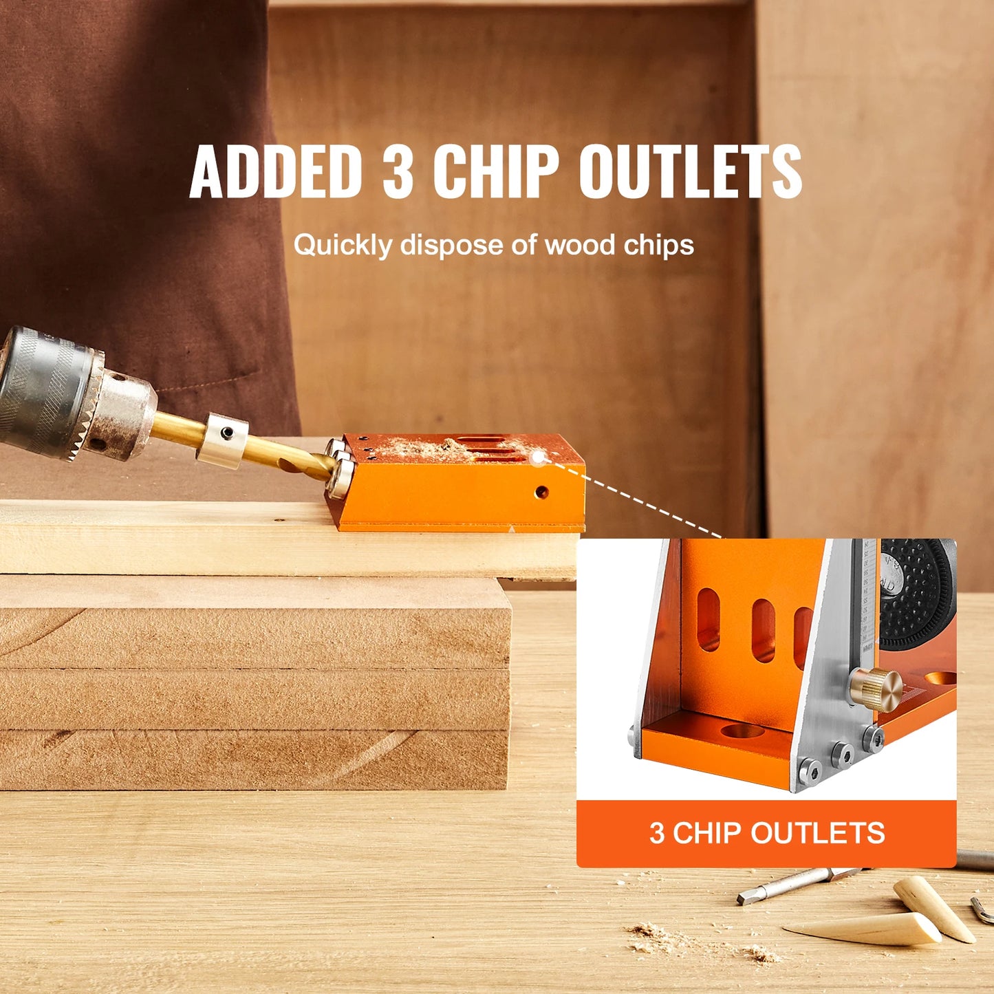 SucceBuy Pocket Hole Jig Kit Adjustable And Easy To Use With Step Drills