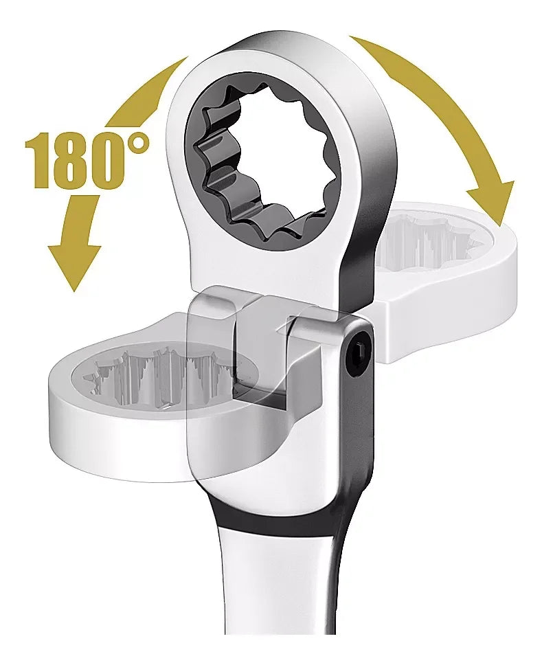 WOZOBUY Ratcheting Wrench Set With Flexible Head Durable Steel