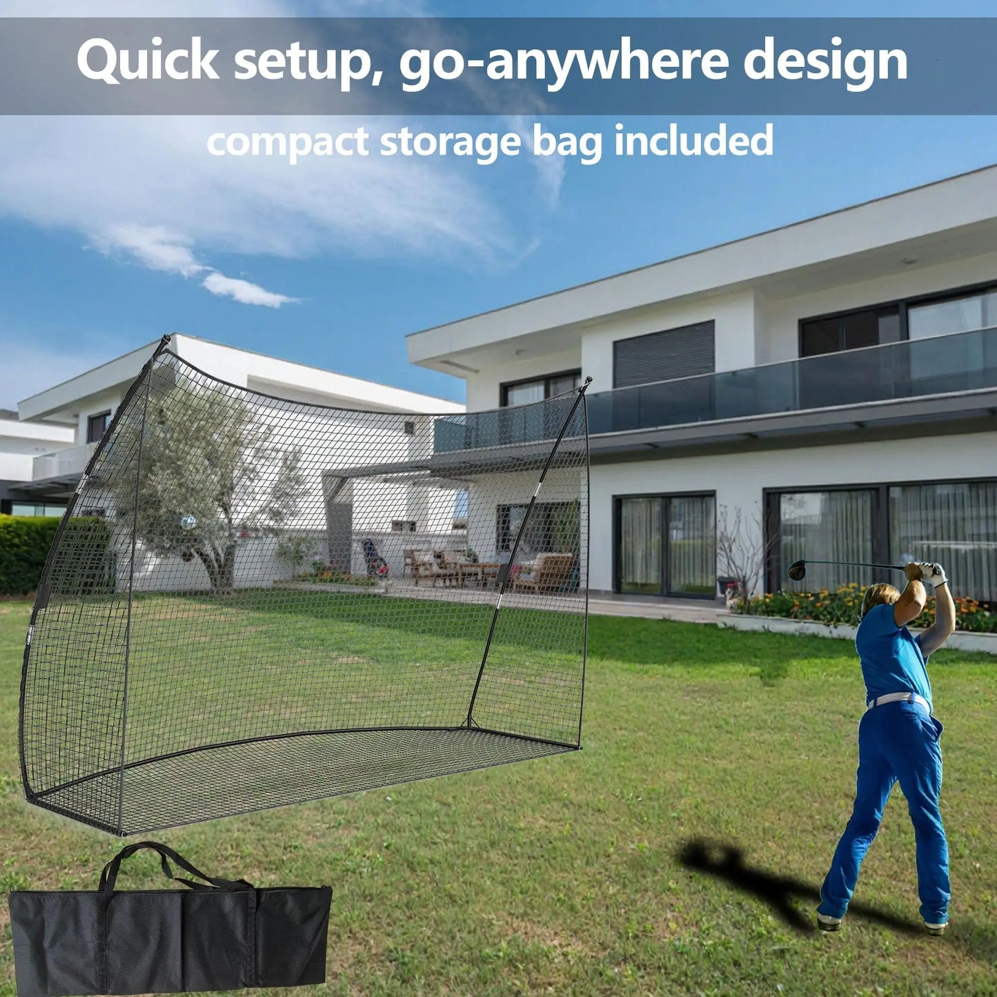 HiMISS Golf Practice Net Portable Backyard Hitting And Chipping Training