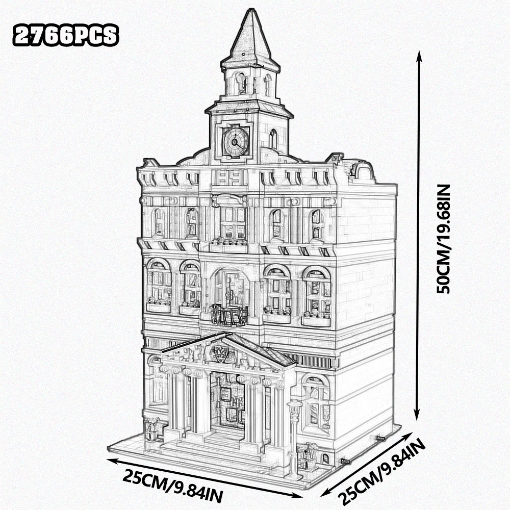 Brick Bank Corner MOC Street View Building Blocks Set