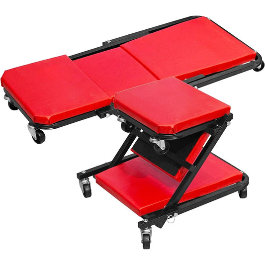Rolling Creeper With Knee Pads And 360 Degree Swivel Castors