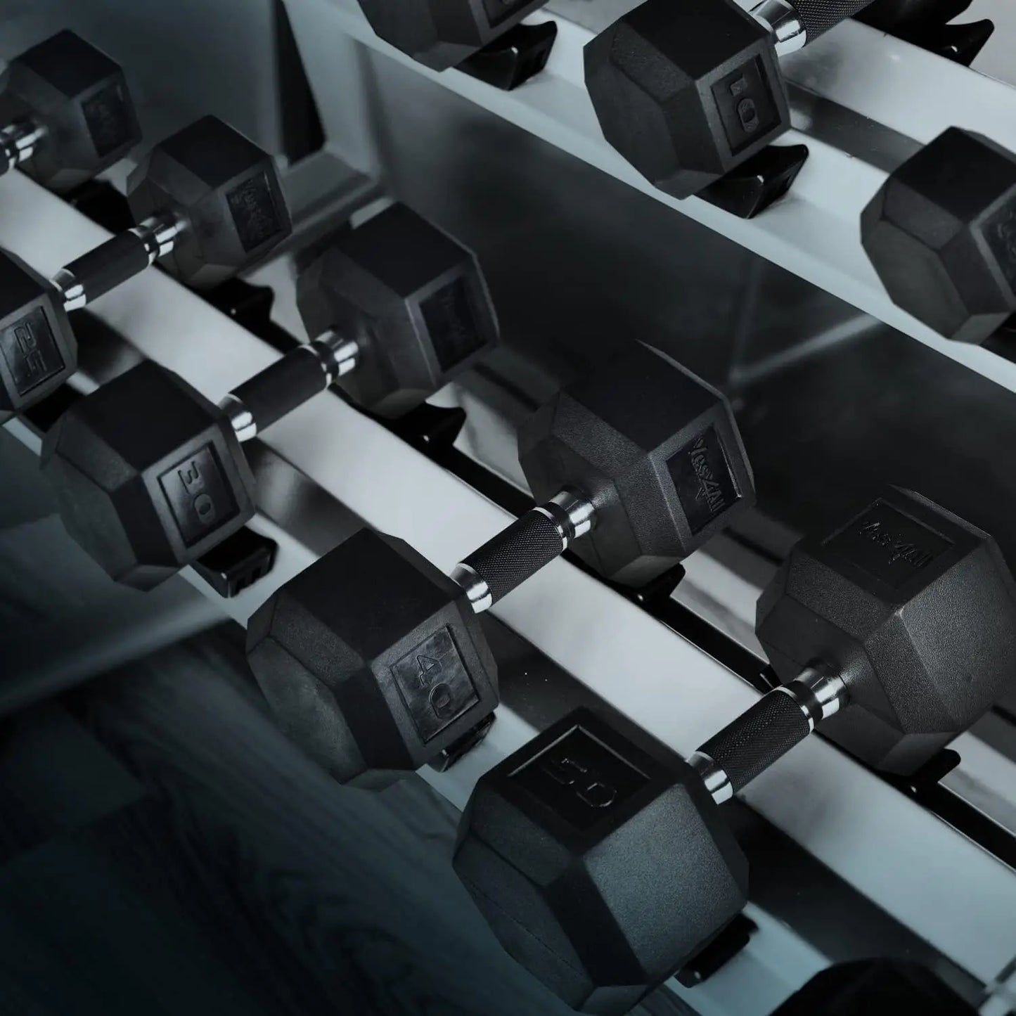 Yes4All Hex Dumbbells With Chrome Rubber Grip Encased
