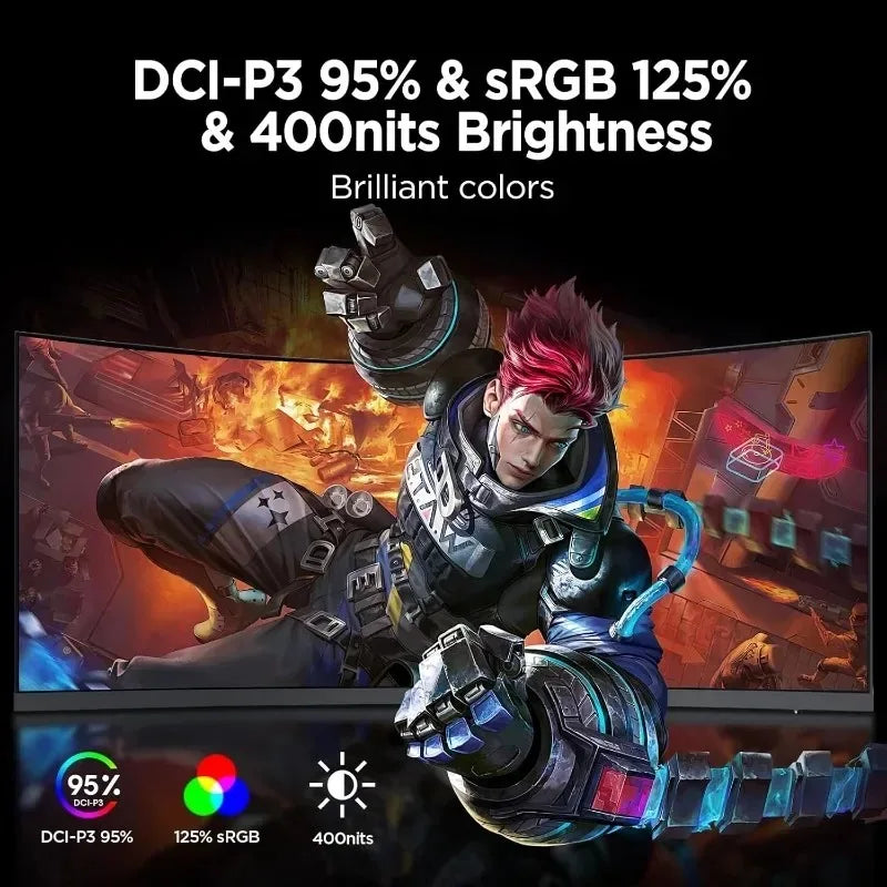 Ultrawide Gaming Monitor 3440x1440 165Hz 1ms MPRT DCI-P3 95 Percent