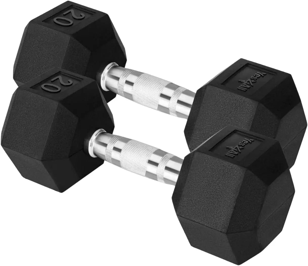 Yes4All Hex Dumbbells With Chrome Rubber Grip Encased