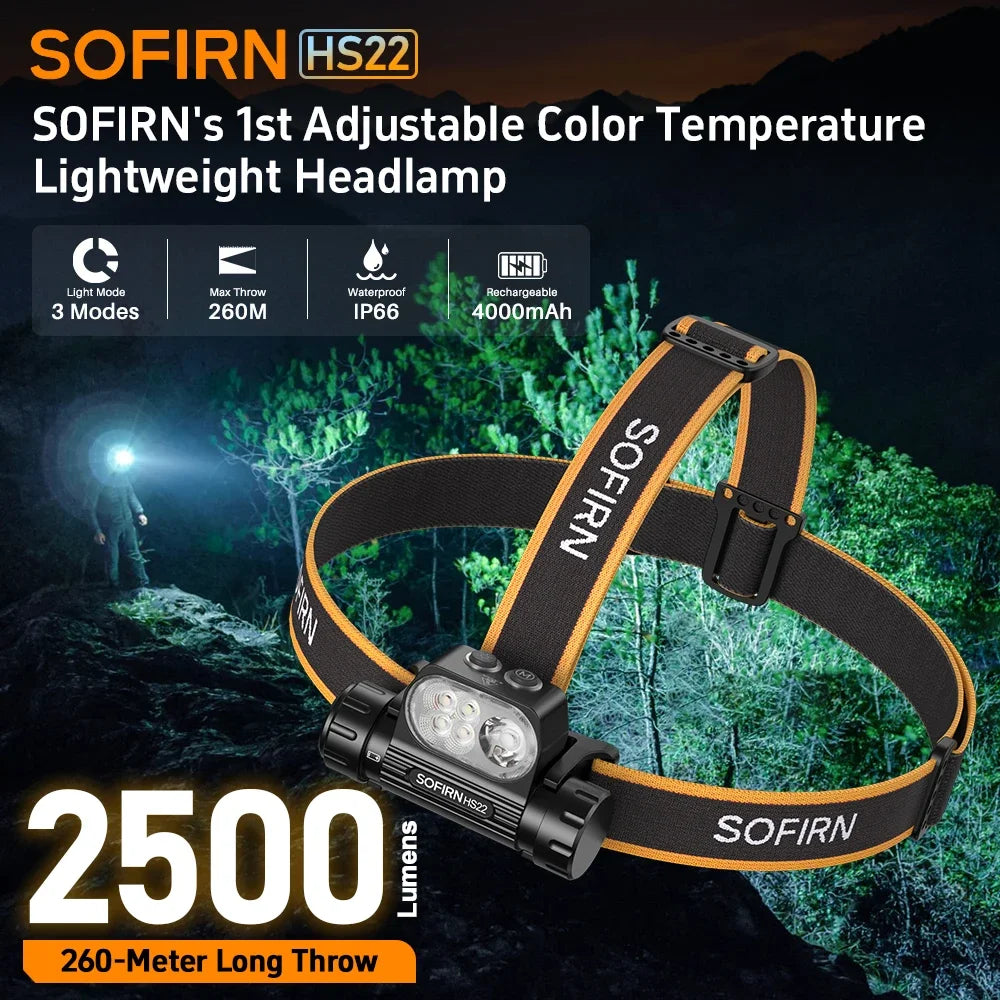 Sofirn HS22 Headlamp 2500lm Stepless Adjustable Temperature