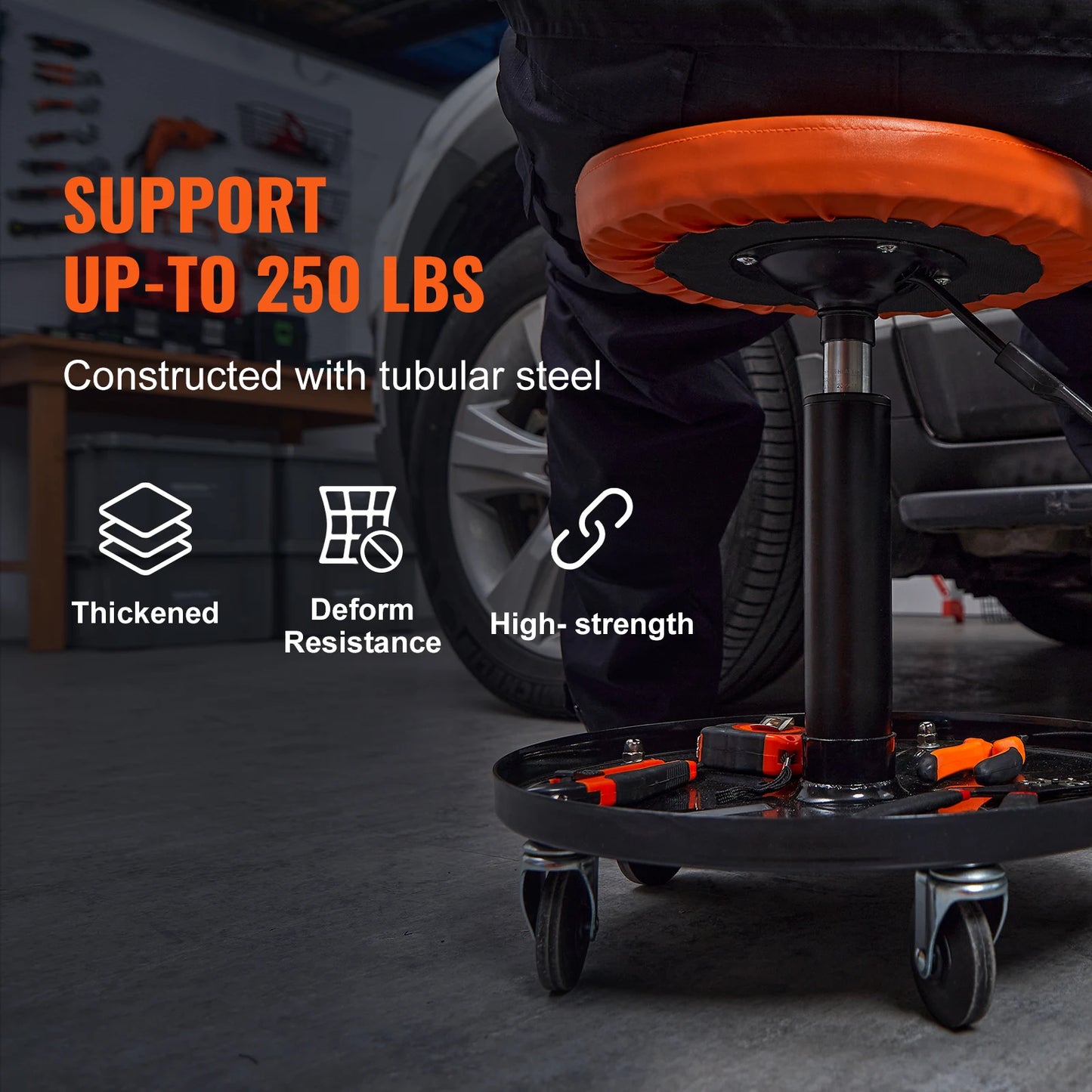 SucceBuy Mechanic Stool Rolling Pneumatic Creeper For Garage Auto Repair